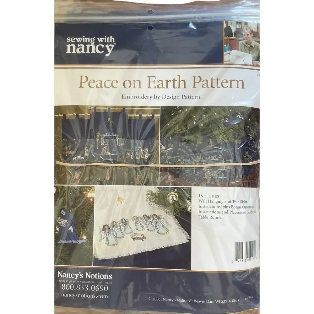 SEWING WITH NANCY Peach On Earth Embroidery Pattern By Design‎ Pattern Kit